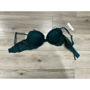 Victoria's Secret Very Sexy Push-Up Bra Emerald Green Lace 38B NWT